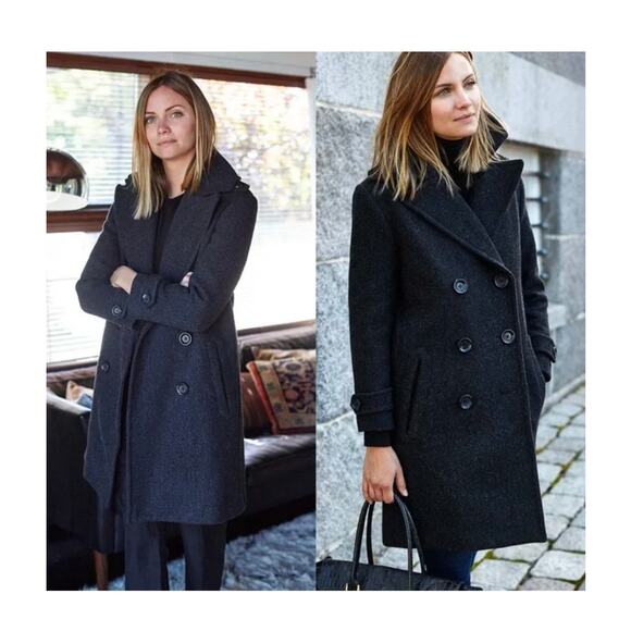 Emerson Fry Jackets & Blazers - Emerson Fry Wool Blend Double Breasted Dark Gray Peacoat - Size 00